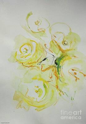 Roses Paintings - Crescent Of Roses by Dorota Zukowska