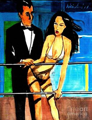 Train Paintings - Cruise Couple by Harry WEISBURD