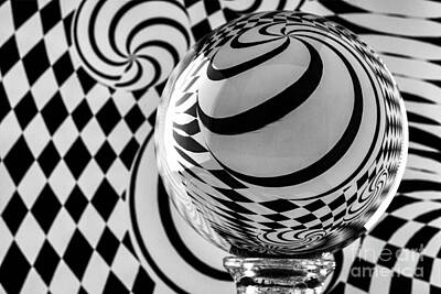 Ink And Water - Crystal Ball Op Art 8 by Steve Purnell