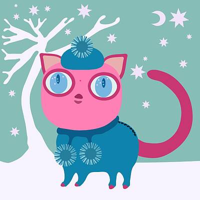 Nfl Team Signs - Cute kitten in winter by Lenka Rottova