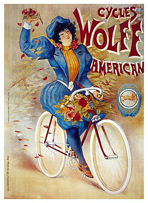 Royalty-Free and Rights-Managed Images - Cycles Wolff, American - Bicycle - Vintage Advertising Poster by Studio Grafiikka