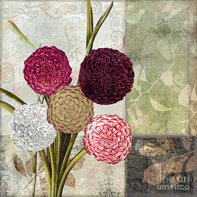 Roses Paintings - Dahlias for Donna II by Mindy Sommers