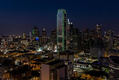 Light Abstractions - Dallas Skyline Evening glow by Andy Myatt