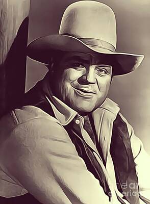 Celebrities Royalty-Free and Rights-Managed Images - Dan Blocker, Vintage Actor by Esoterica Art Agency