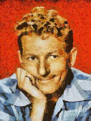 Airplane Paintings Royalty Free Images - Danny Kaye, Vintage Hollywood Legend Royalty-Free Image by Esoterica Art Agency