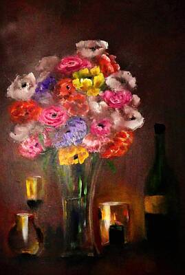 Wine Digital Art - Dark And Dramatic Bouquet By Lisa Kaiser by Lisa Kaiser