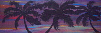 Landscapes Paintings - Dark Palms by Susan Michutka