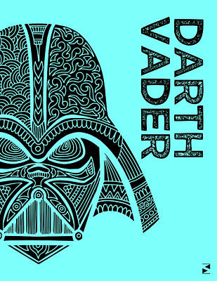 Royalty-Free and Rights-Managed Images - Darth Vader - Star Wars Art - Blue by Studio Grafiikka