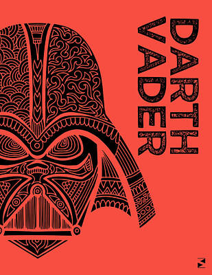 Royalty-Free and Rights-Managed Images - Darth Vader - Star Wars Art - Red by Studio Grafiikka