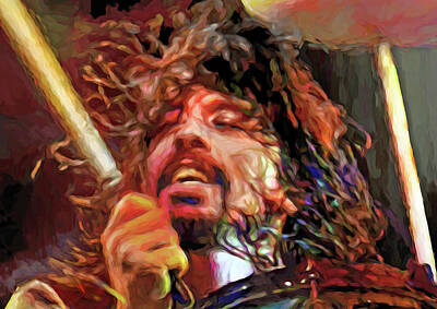 Musician Mixed Media - Dave Grohl, musician by Mal Bray