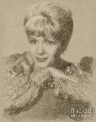 Fantasy Drawings - Debbie Reynolds, Actress by Esoterica Art Agency