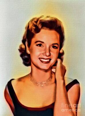 Musicians Digital Art Royalty Free Images - Debbie Reynolds, Vintage Actress. Digital Art by MB Royalty-Free Image by Esoterica Art Agency