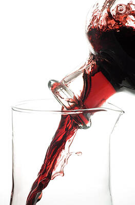 Wine Royalty-Free and Rights-Managed Images - Decanting Red Wine by Frank Tschakert