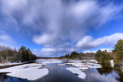Railroad Royalty Free Images - December Day on the Moose River Royalty-Free Image by David Patterson