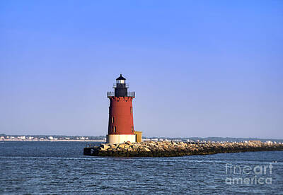 Western Buffalo Royalty Free Images - Delaware Breakwater Lighthouse Royalty-Free Image by John Greim
