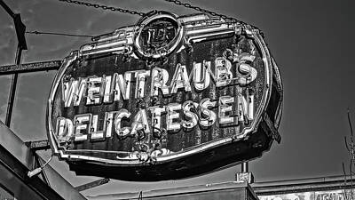 Snails And Slugs - Deli Sign in Black and White by Bill Dussault