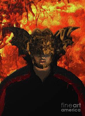 Fantasy Digital Art Royalty Free Images - Demon Vampire Royalty-Free Image by Esoterica Art Agency