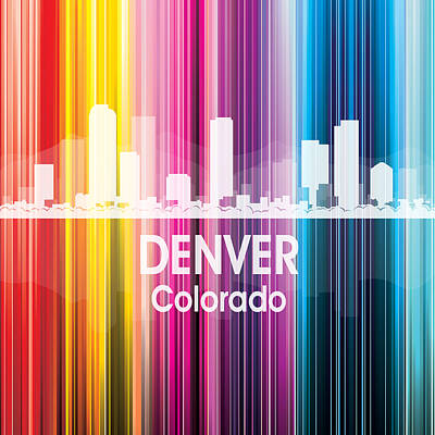 City Scenes Mixed Media - Denver CO 2 Squared by Angelina Tamez