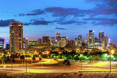 Royalty-Free and Rights-Managed Images - Denver Colorado City Skyline at Dawn by Gregory Ballos