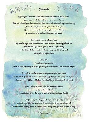 Best Sellers - Floral Rights Managed Images - Desiderata Watercolor Floral Blue Royalty-Free Image by Terry DeLuco