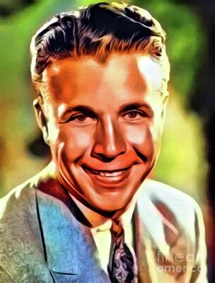 Musicians Digital Art Royalty Free Images - Dick Powell, Vintage Actor. Digital Art by MB Royalty-Free Image by Esoterica Art Agency