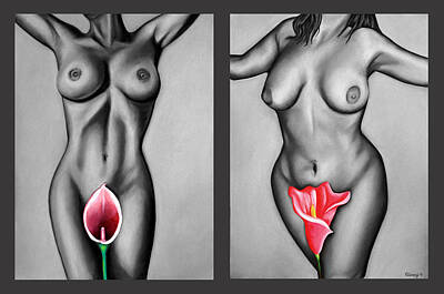 Lilies Drawings - Different is Beautiful by Courtney Kenny Porto