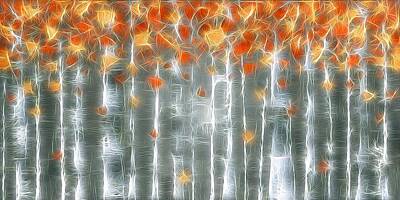 Abstract Landscape Digital Art - Abstract Orange landscape by Susanna Shaposhnikova