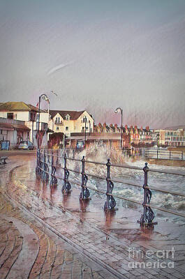 Beach Mixed Media - Digital Swanage. by Linsey Williams