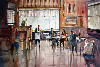 Wine Painting Rights Managed Images - Dinner For Two Royalty-Free Image by Ryan Radke