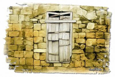 Sultry Plants Rights Managed Images - DO-00322 an old Door and Wall Royalty-Free Image by Digital Oil