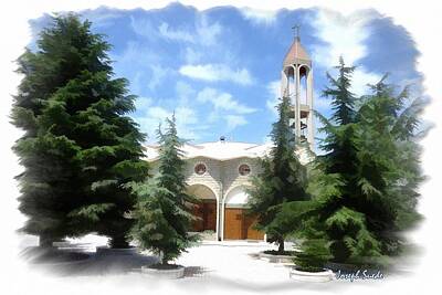 Vintage Magician Posters - DO-00460 St Charbel Church by Digital Oil