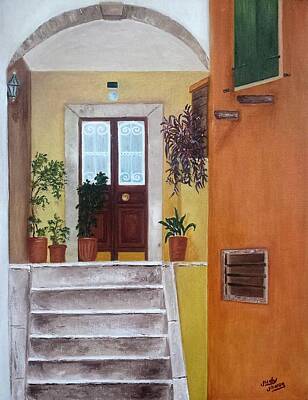 Painting Rights Managed Images - Door to Croatia Royalty-Free Image by Judy Jones