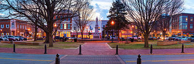 Mother And Child Animals - Downtown Bentonville Arkansas Town Square Panoramic  by Gregory Ballos