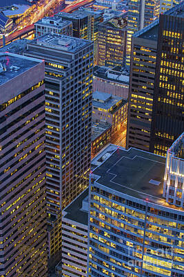 Skylines Rights Managed Images - Downtown Seattle Buildings Details Royalty-Free Image by Mike Reid