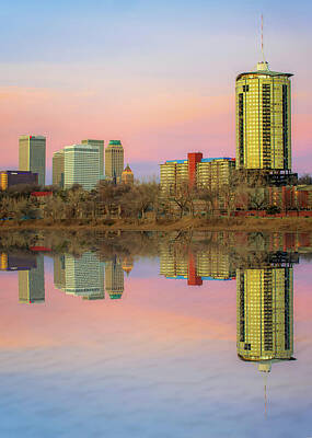 Royalty-Free and Rights-Managed Images - Downtown Tulsa Skyline Reflections - Oklahoma Art by Gregory Ballos