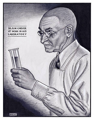 Wine Corks - Dr. George Washington Carver at Work in His Laboratory by Orchard Arts