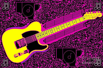 Rock And Roll Mixed Media - Dreaming Guitar by Rick Maxwell
