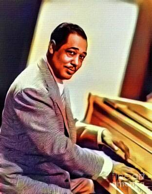Music Royalty-Free and Rights-Managed Images - Duke Ellington, Music Legend. Digital Art by MB by Esoterica Art Agency