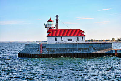 Modern Sophistication Line Drawings Rights Managed Images - Duluth Harbor South Breakwater Outer Lighthouse Royalty-Free Image by Robert Meyers-Lussier
