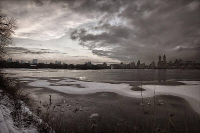 Architecture David Bowman - Early Evening Central Park in Winter by Robert Ullmann