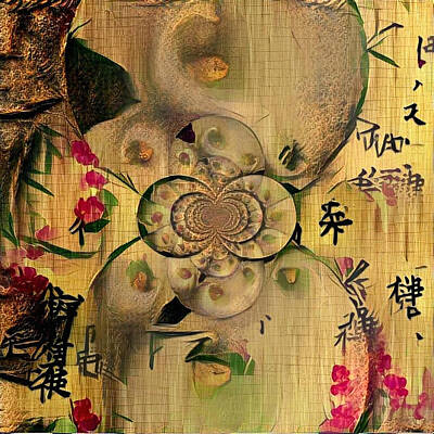 Best Sellers - Abstract Flowers Digital Art - Eastern Motif by Bruce Rolff