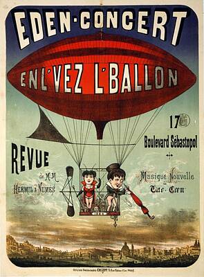 Royalty-Free and Rights-Managed Images - Eden-Concert - Air Balloon - Vintage Advertising Poster by Studio Grafiikka