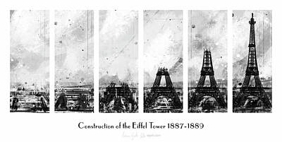 Recently Sold - Cities Digital Art - Eiffel Tower Construction by Andrea Gatti