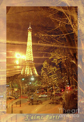 Felipe Adan Lerma Royalty-Free and Rights-Managed Images - Eiffel Tower by Bus Tour Greeting Card Poster by Felipe Adan Lerma