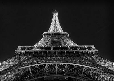 Paris Skyline Photos - Eiffel Tower Evening - #1 by Stephen Stookey