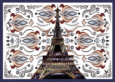 Lilies Paintings - Eiffel Tower Mystic Laces III by Irina Sztukowski