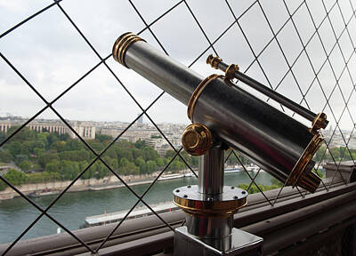 Steampunk Rights Managed Images - Eiffel Tower Telescope iii Royalty-Free Image by Helen Jackson