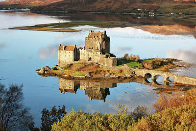 Vintage Magician Posters - Eilean Donan - Loch Duich Reflection - Skye and Lochalsh by Grant Glendinning