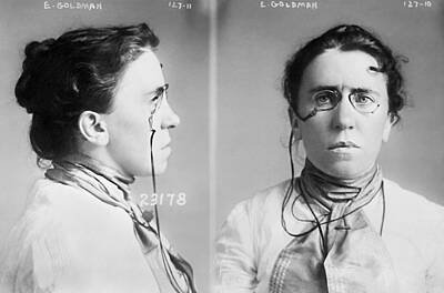 Portraits Photos - Emma Goldman Mugshot by War Is Hell Store