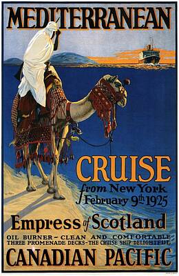 Royalty-Free and Rights-Managed Images - Empress of Scotland - Canadian Pacific - Mediterranean Cruise - Retro Travel Poster - Vintage Poster by Studio Grafiikka